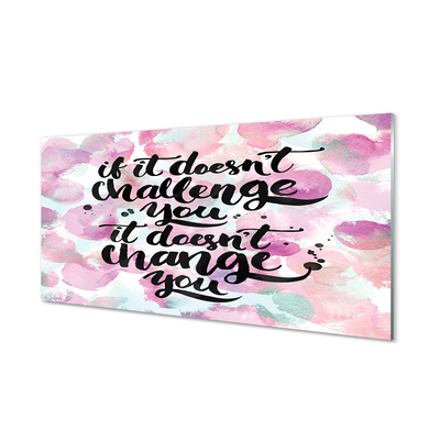 Painel de vidro Letras pretas em fundo colorido