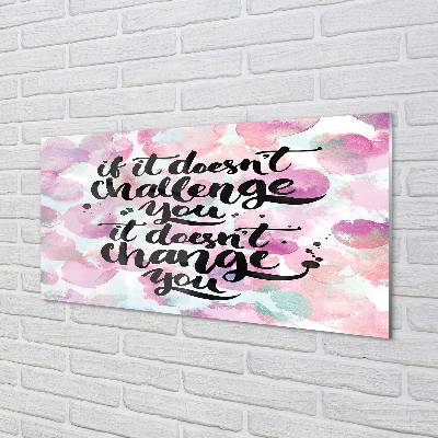 Painel de vidro Letras pretas em fundo colorido