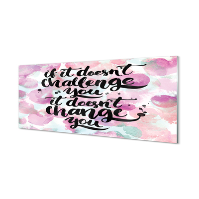 Painel de vidro Letras pretas em fundo colorido