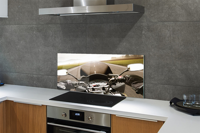 Painel de vidro Montanhas do céu da estrada da motocicleta