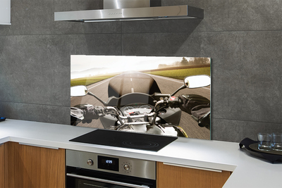 Painel de vidro Montanhas do céu da estrada da motocicleta