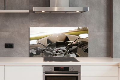 Painel de vidro Montanhas do céu da estrada da motocicleta