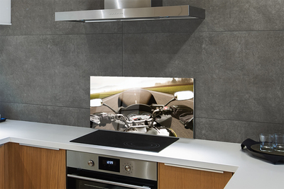 Painel de vidro Montanhas do céu da estrada da motocicleta