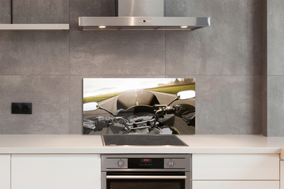 Painel de vidro Montanhas do céu da estrada da motocicleta