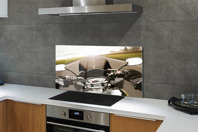 Painel de vidro Montanhas do céu da estrada da motocicleta