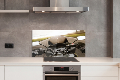 Painel de vidro Montanhas do céu da estrada da motocicleta