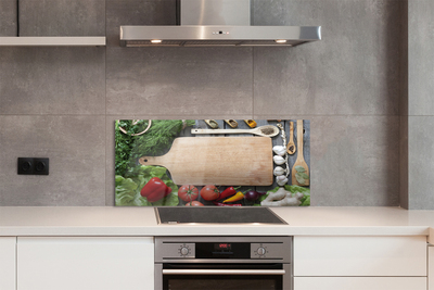 Painel de vidro Tábua de especiarias de salsa