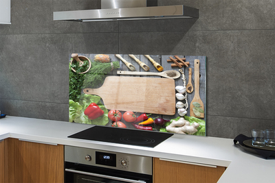 Painel de vidro Tábua de especiarias de salsa