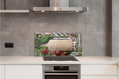 Painel de vidro Tábua de especiarias de salsa