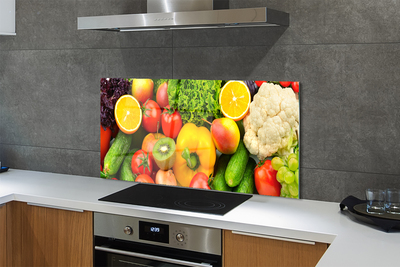Painel de vidro Couve-flor, kiwi, pepino