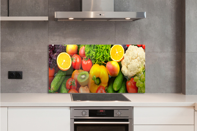 Painel de vidro Couve-flor, kiwi, pepino