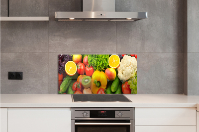 Painel de vidro Couve-flor, kiwi, pepino