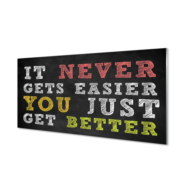 Painel de vidro Inscrição colorida