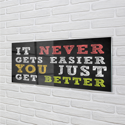 Painel de vidro Inscrição colorida