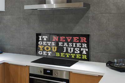 Painel de vidro Inscrição colorida