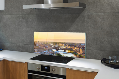 Painel de vidro Panorama do nascer do sol na Itália