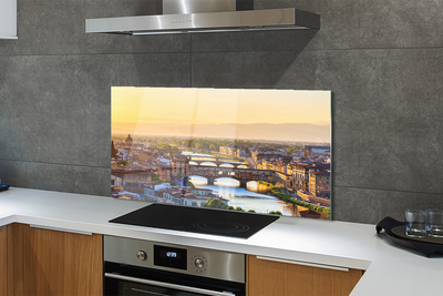 Painel de vidro Panorama do nascer do sol na Itália