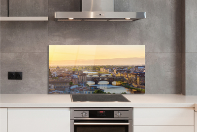 Painel de vidro Panorama do nascer do sol na Itália