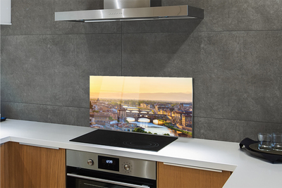 Painel de vidro Panorama do nascer do sol na Itália