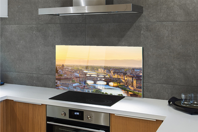 Painel de vidro Panorama do nascer do sol na Itália