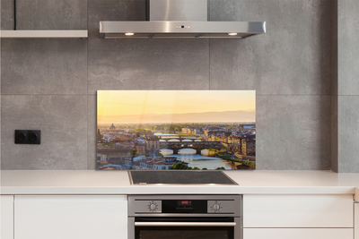 Painel de vidro Panorama do nascer do sol na Itália