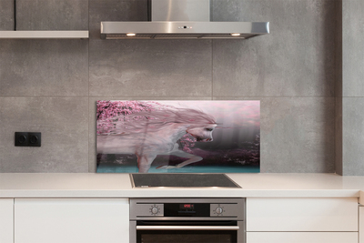 Painel de vidro Lago da Árvore Unicórnio