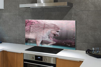 Painel de vidro Lago da Árvore Unicórnio