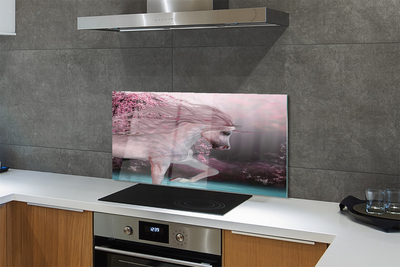 Painel de vidro Lago da Árvore Unicórnio