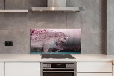 Painel de vidro Lago da Árvore Unicórnio