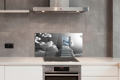 Painel de vidro Porta Escadas de Nuvem