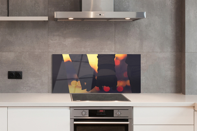 Painel de vidro Pessoas mãos de luz