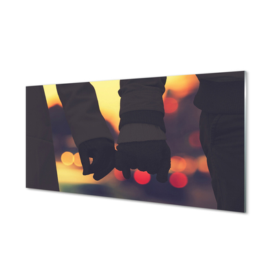 Painel de vidro Pessoas mãos de luz