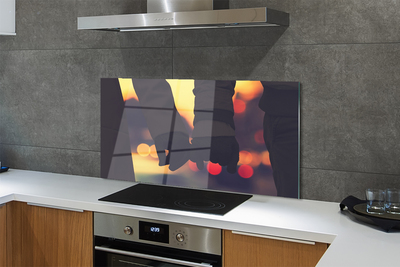 Painel de vidro Pessoas mãos de luz