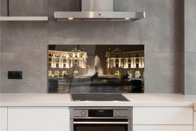 Painel de vidro Praça da Fonte de Roma à noite