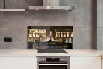 Painel de vidro Praça da Fonte de Roma à noite