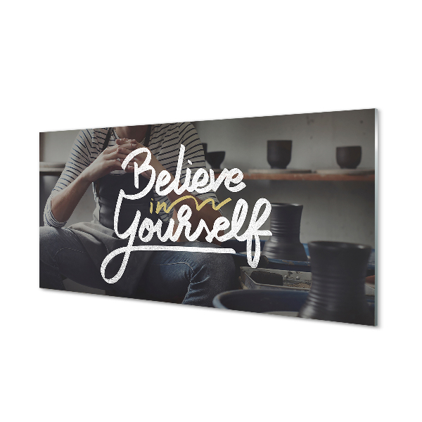 Painel de vidro A inscrição 