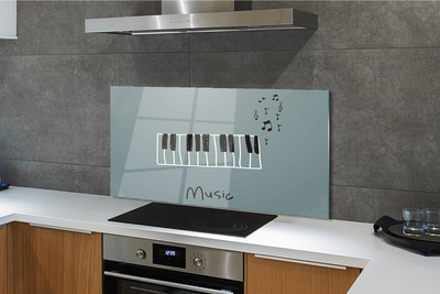 Painel de vidro Partitura para piano