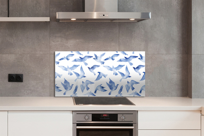 Painel de vidro pássaros pintados