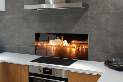 Painel de vidro Praça da Basílica de Roma à noite