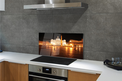 Painel de vidro Praça da Basílica de Roma à noite