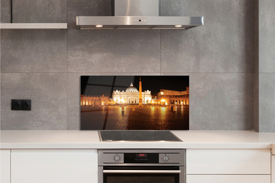 Painel de vidro Praça da Basílica de Roma à noite