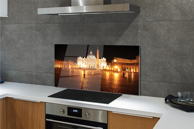 Painel de vidro Praça da Basílica de Roma à noite