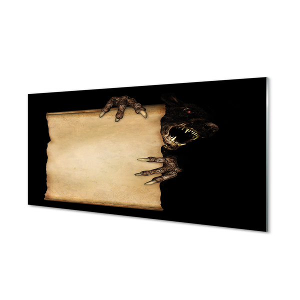 Painel de vidro Carta de personagem assustadora