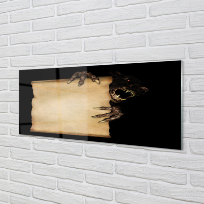 Painel de vidro Carta de personagem assustadora