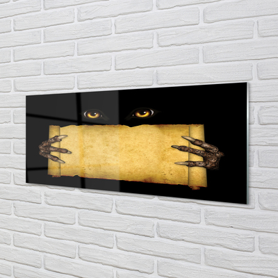 Painel de vidro Olhos de cartão dedos