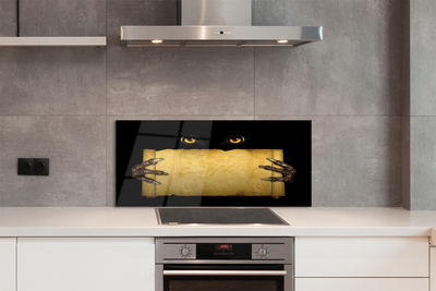 Painel de vidro Olhos de cartão dedos