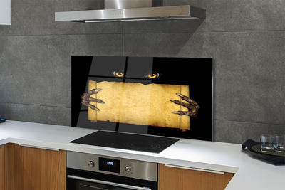 Painel de vidro Olhos de cartão dedos