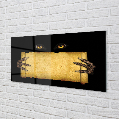 Painel de vidro Olhos de cartão dedos