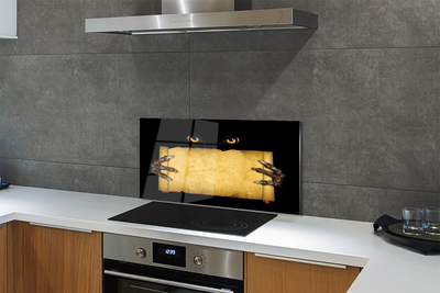 Painel de vidro Olhos de cartão dedos