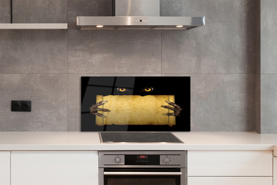 Painel de vidro Olhos de cartão dedos